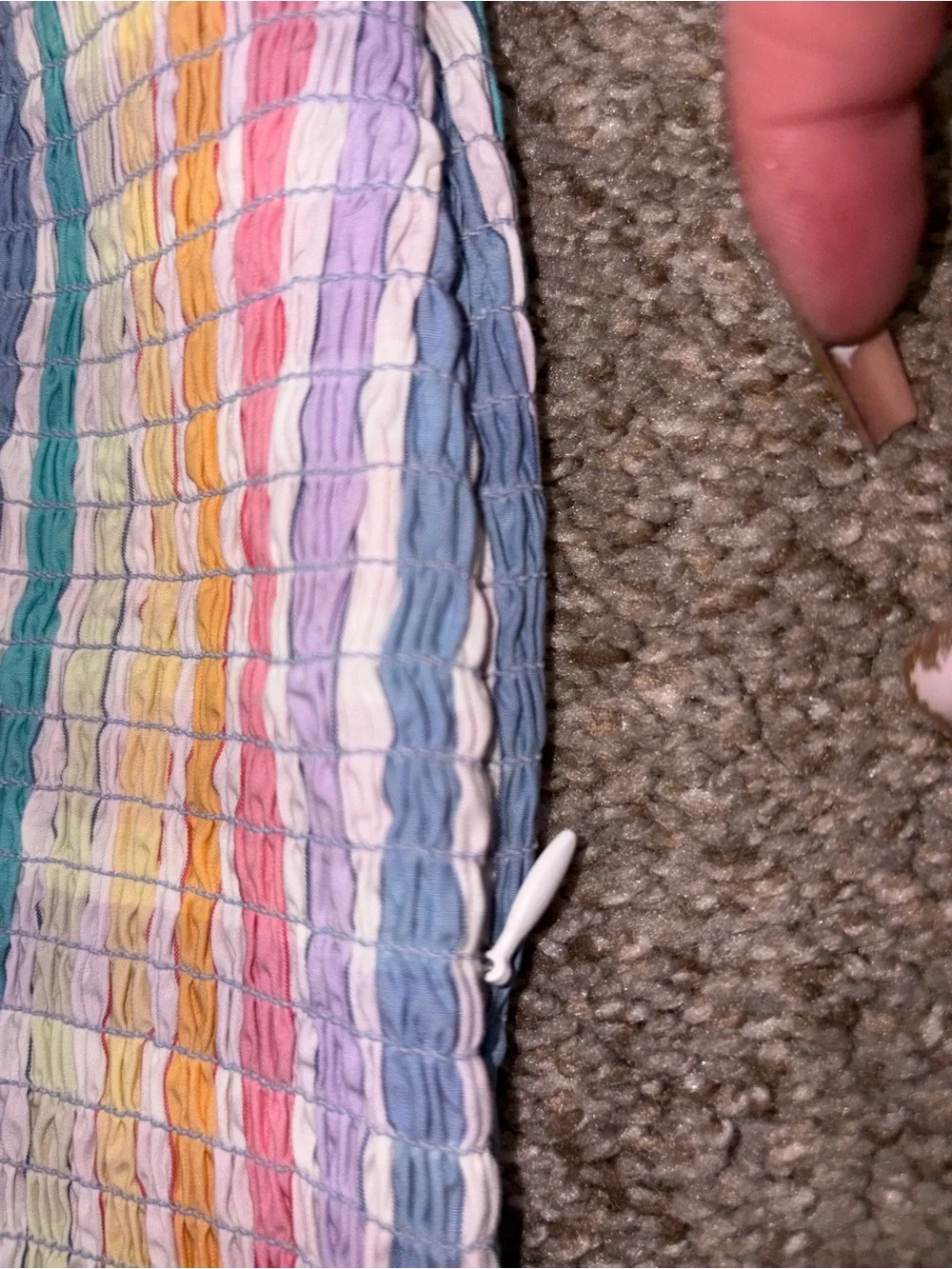 New J. Crew Re-Imagined Pastel Rainbow Striped Smocked Mermaid Midi Skirt size 0